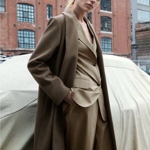 Zara Olive Green Long Coat